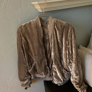 Free People Women’s Velvet Bomber Jacket